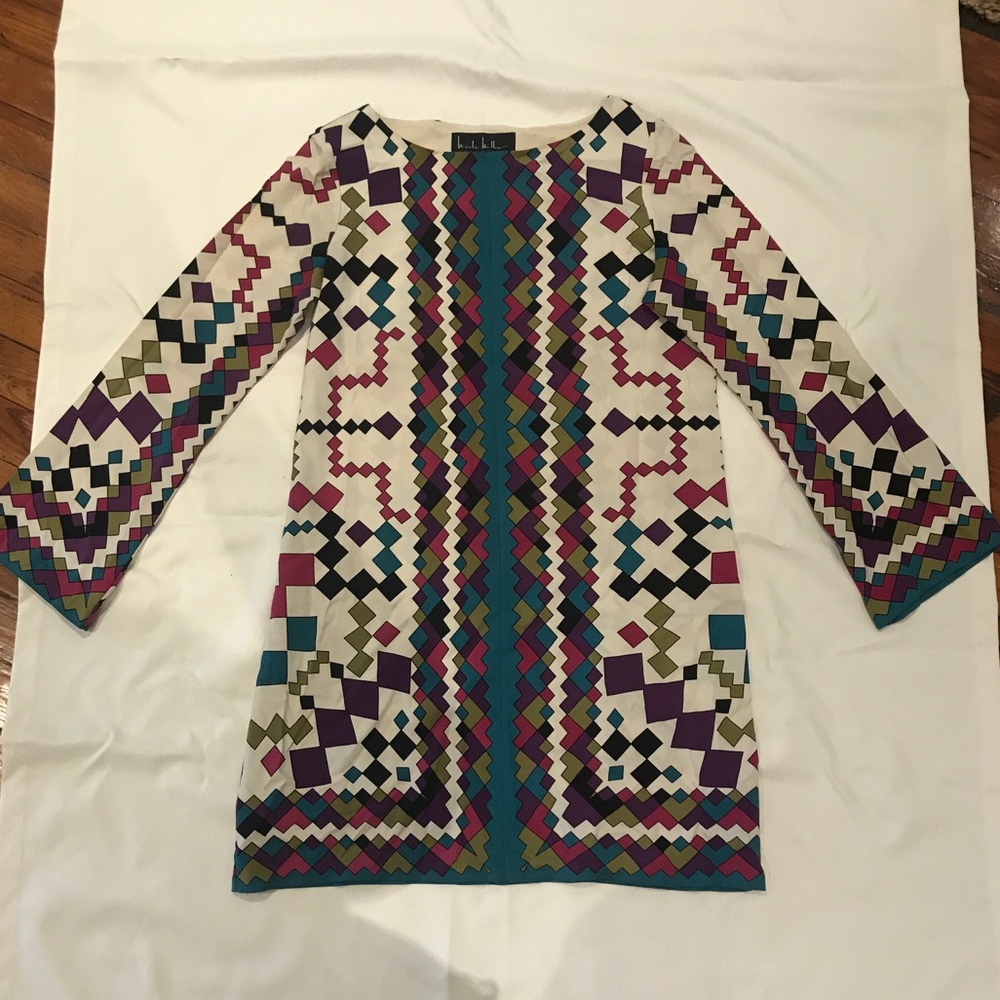 Nicole Miller collection long sleeve shift dress